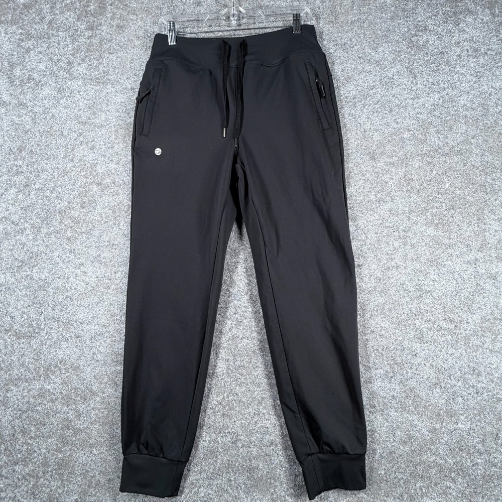 G Gradual Womens Athletic Jogger Pants BlackZipper Pockets Workout Lounge